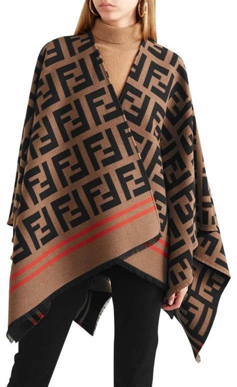 women's fendi scarf|fendi poncho long fur cape.